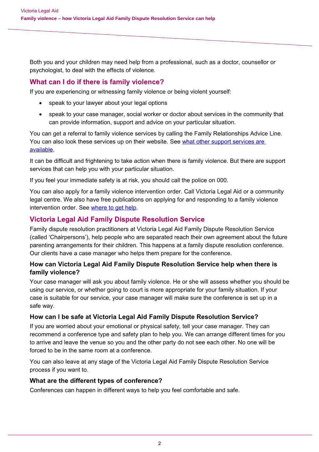 Family Violence - How Victoria Legal Aid Family Dispute Resolution Service Can Help