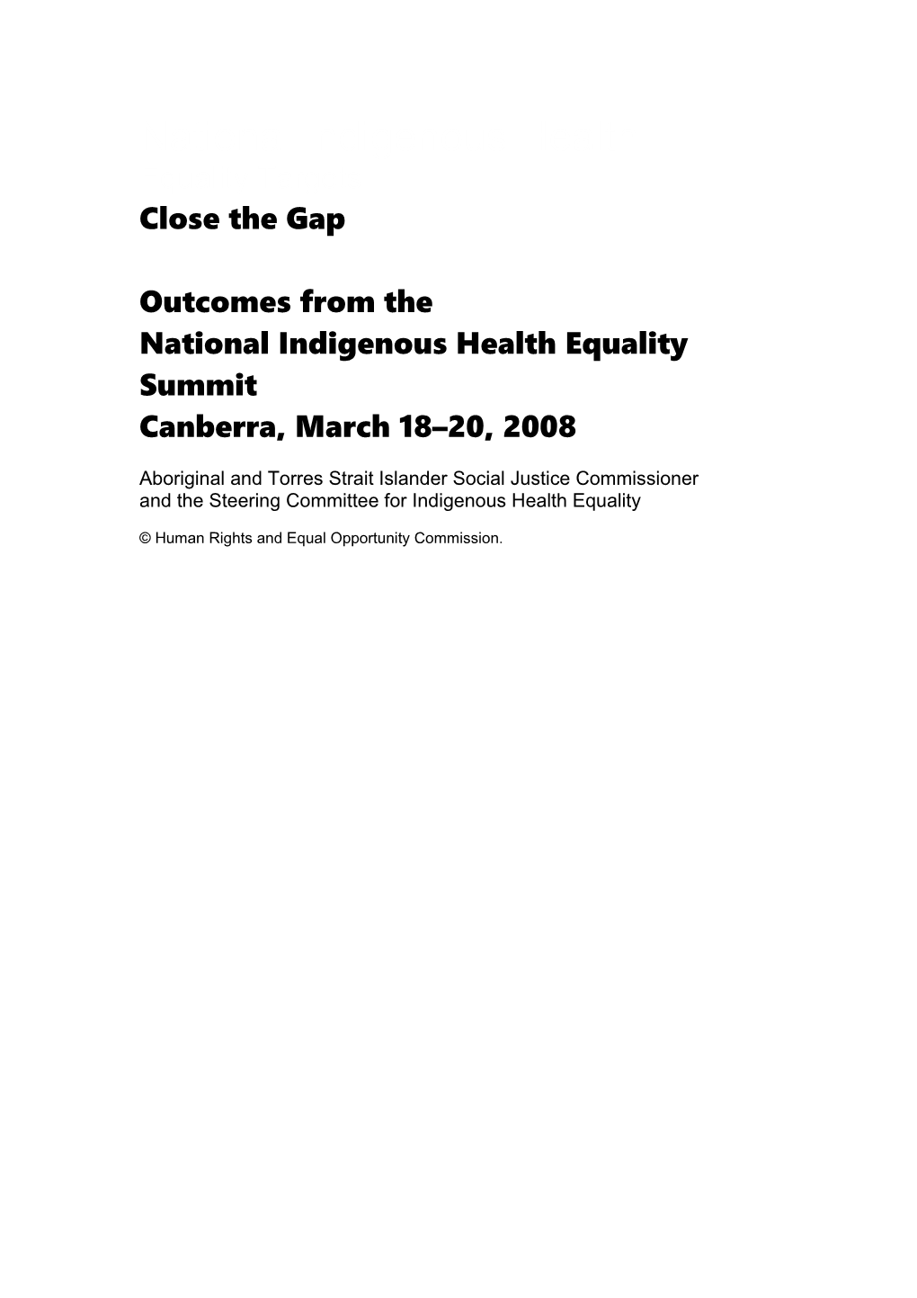 National Indigenous Health