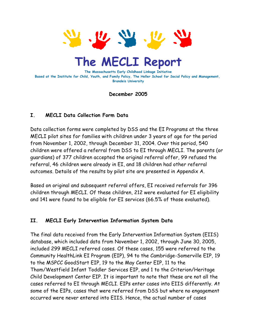 Mecli Data Report