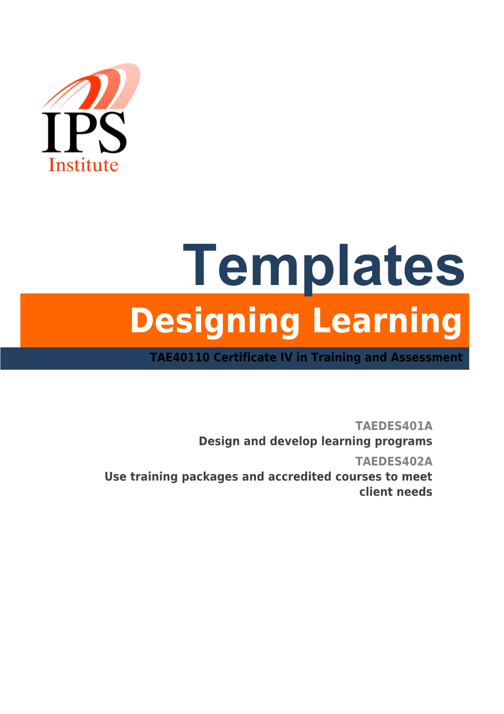 Designing Learning Templates