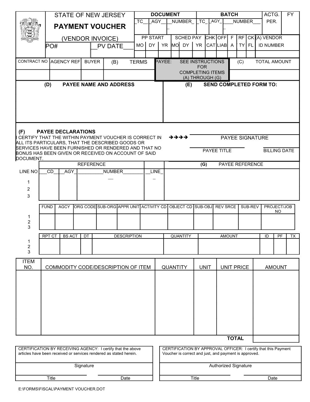 Payment Voucher - Vendor Invoice