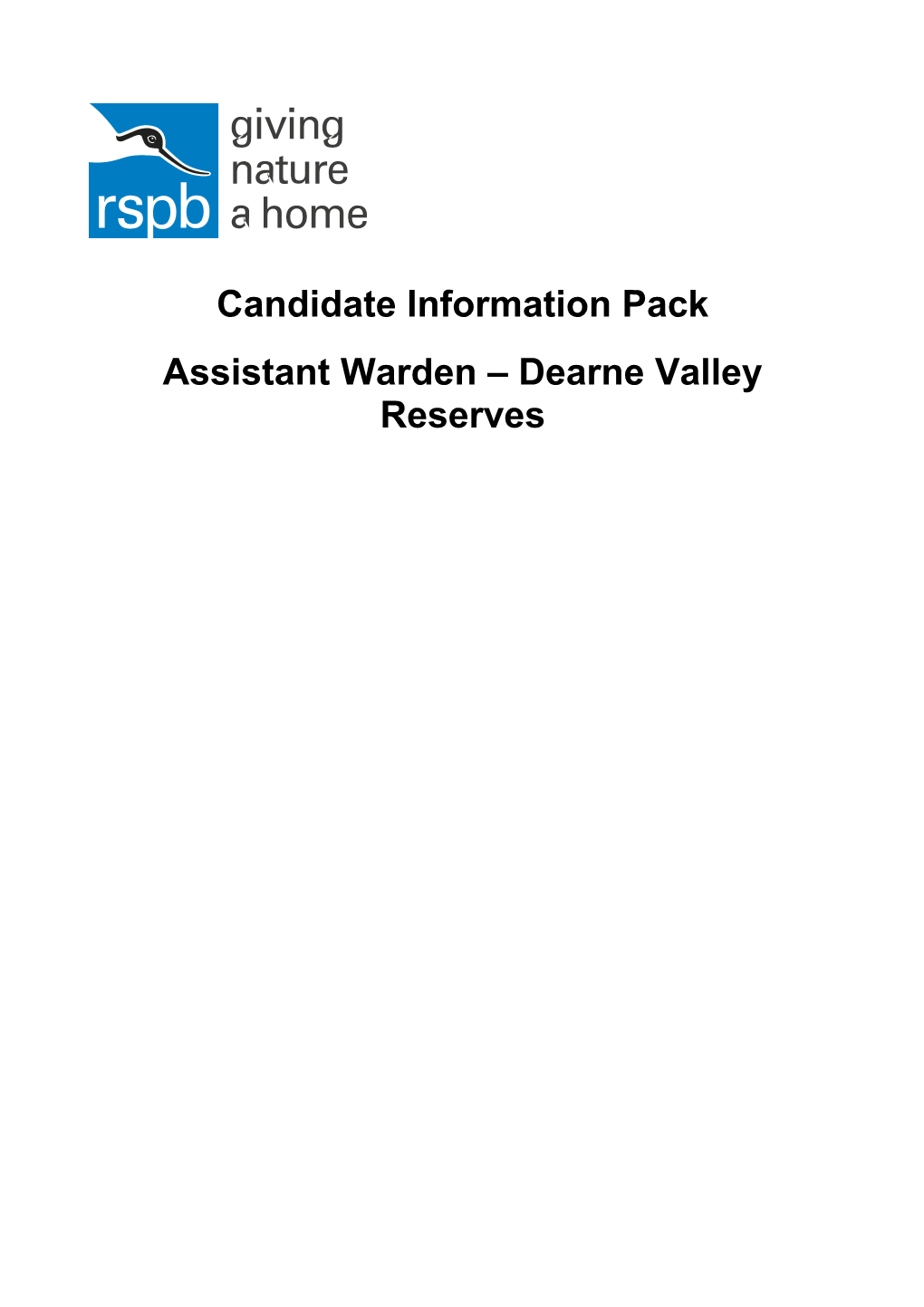 Assistant Warden Dearne Valley Reserves