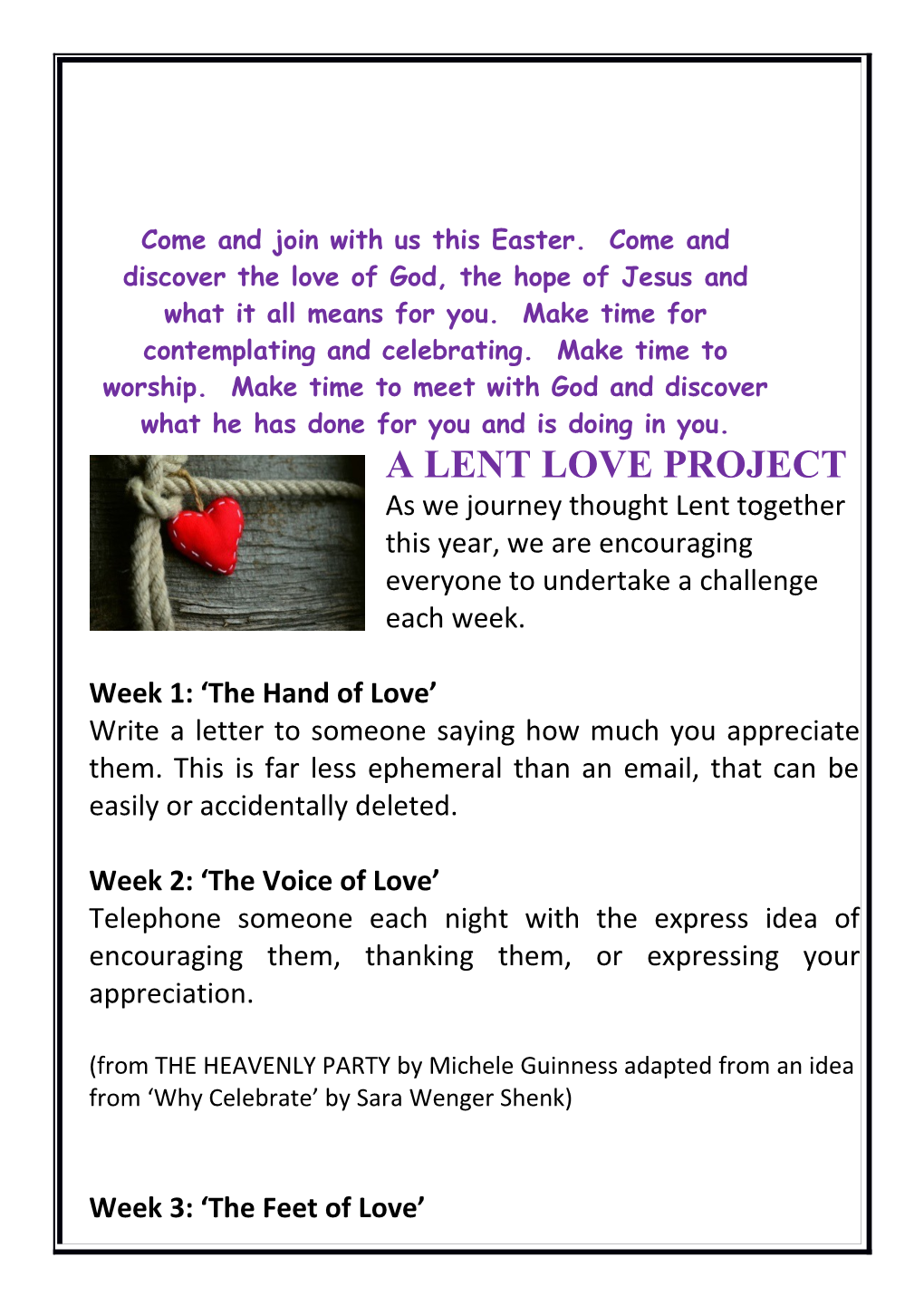 Come and Join with Us This Easter. Come and Discover the Love of God, the Hope of Jesus