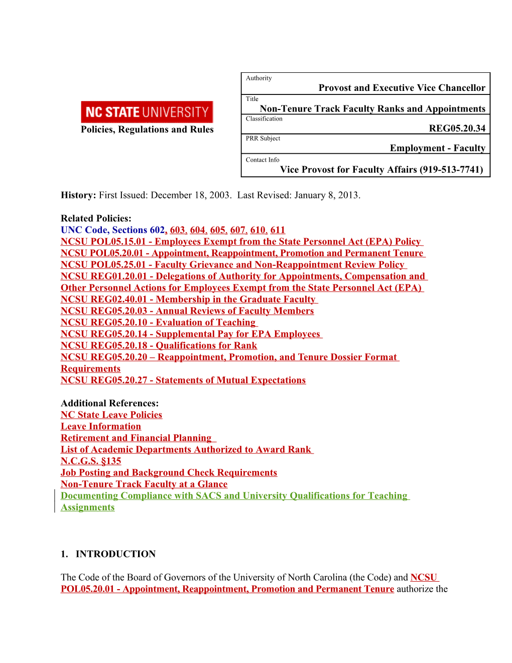 History: First Issued: December 18, 2003. Last Revised: January 8, 2013