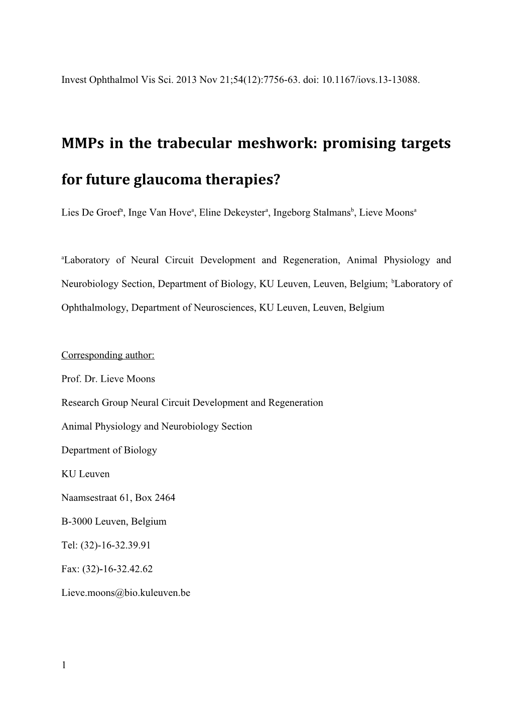 Review: a Beneficial Role for MMP-3 in the CNS