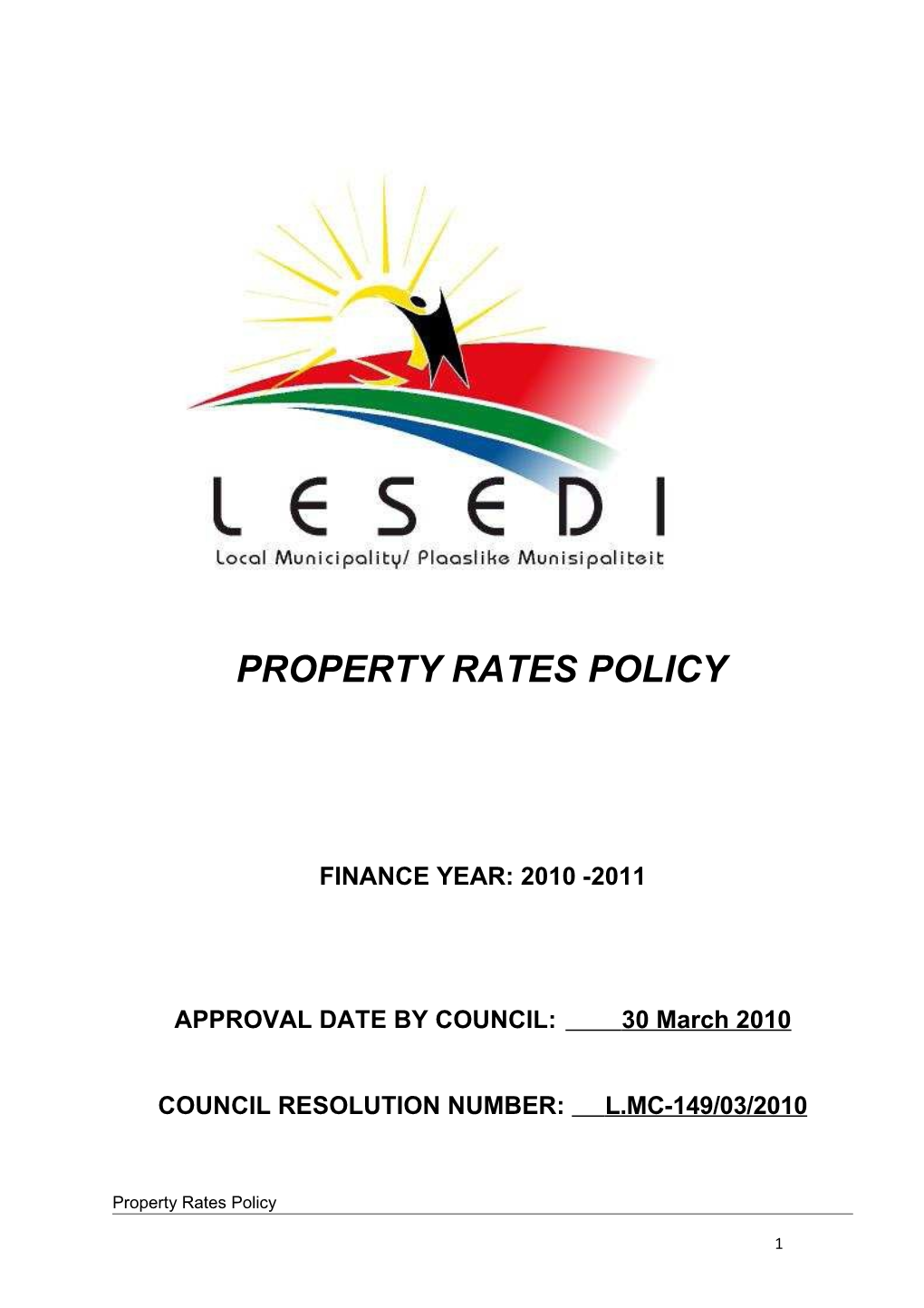 Property Rates Policy