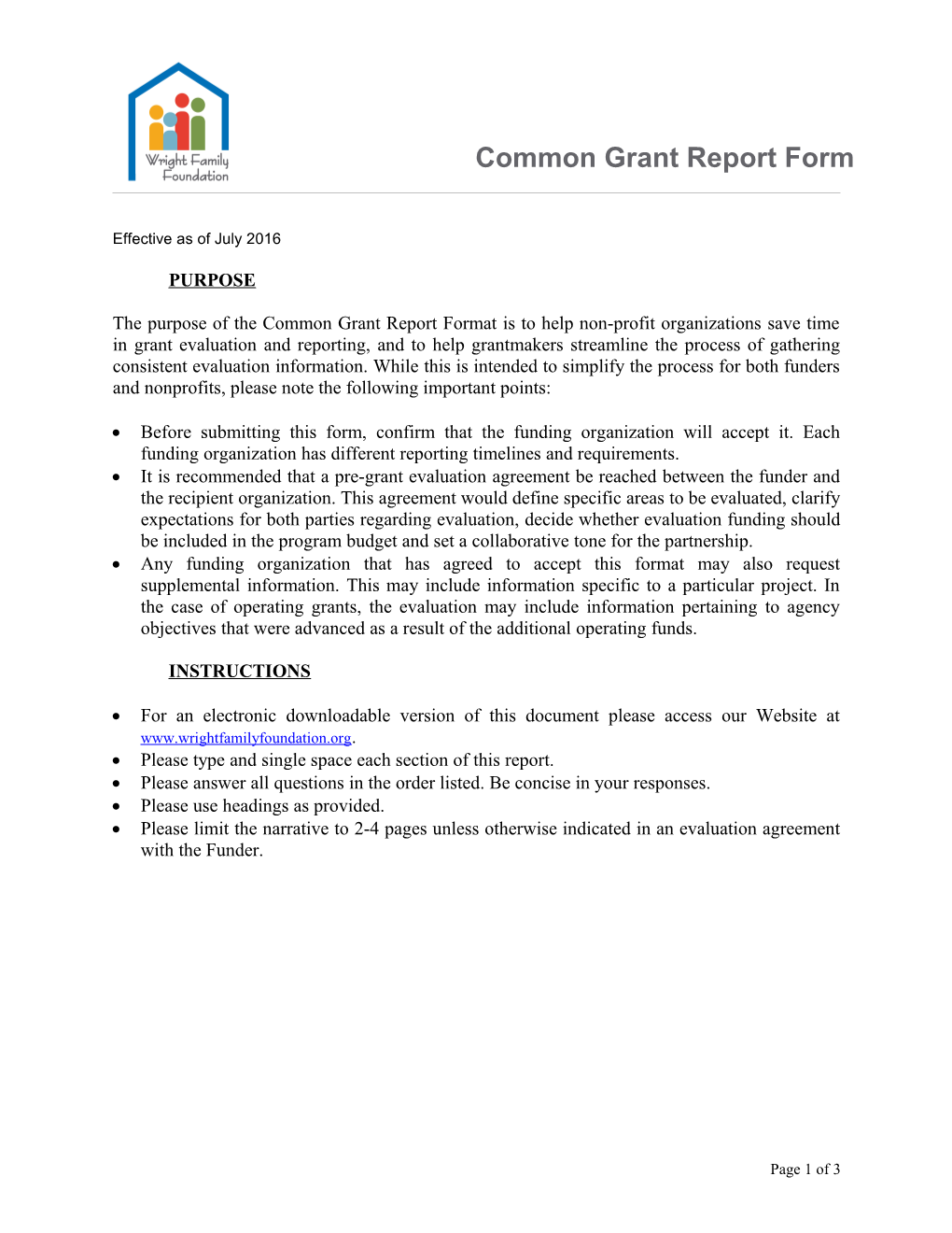 The Purpose of the Common Grant Report Format Is to Help Non-Profit Organizations Save