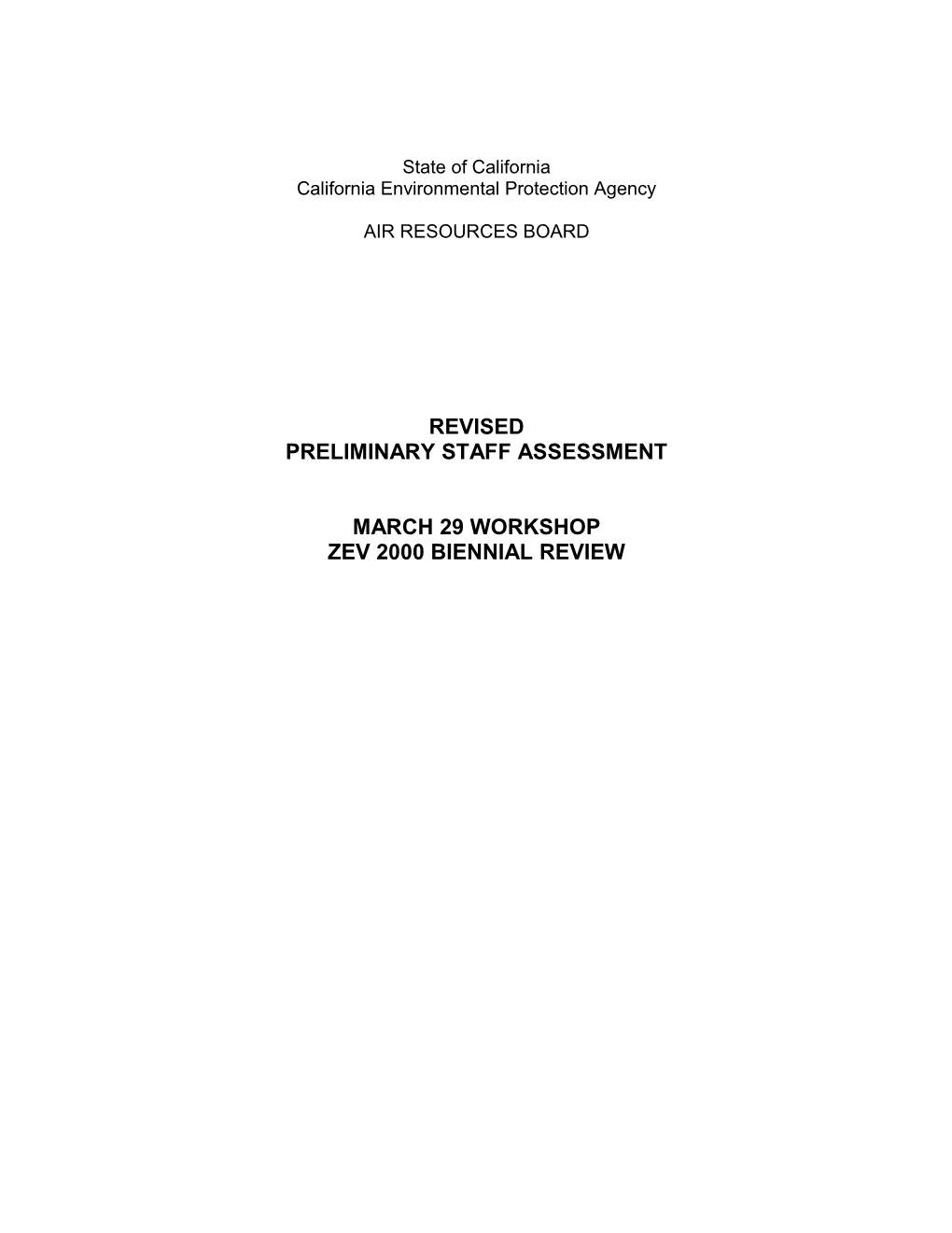 Preliminary Staff Assessment Revised