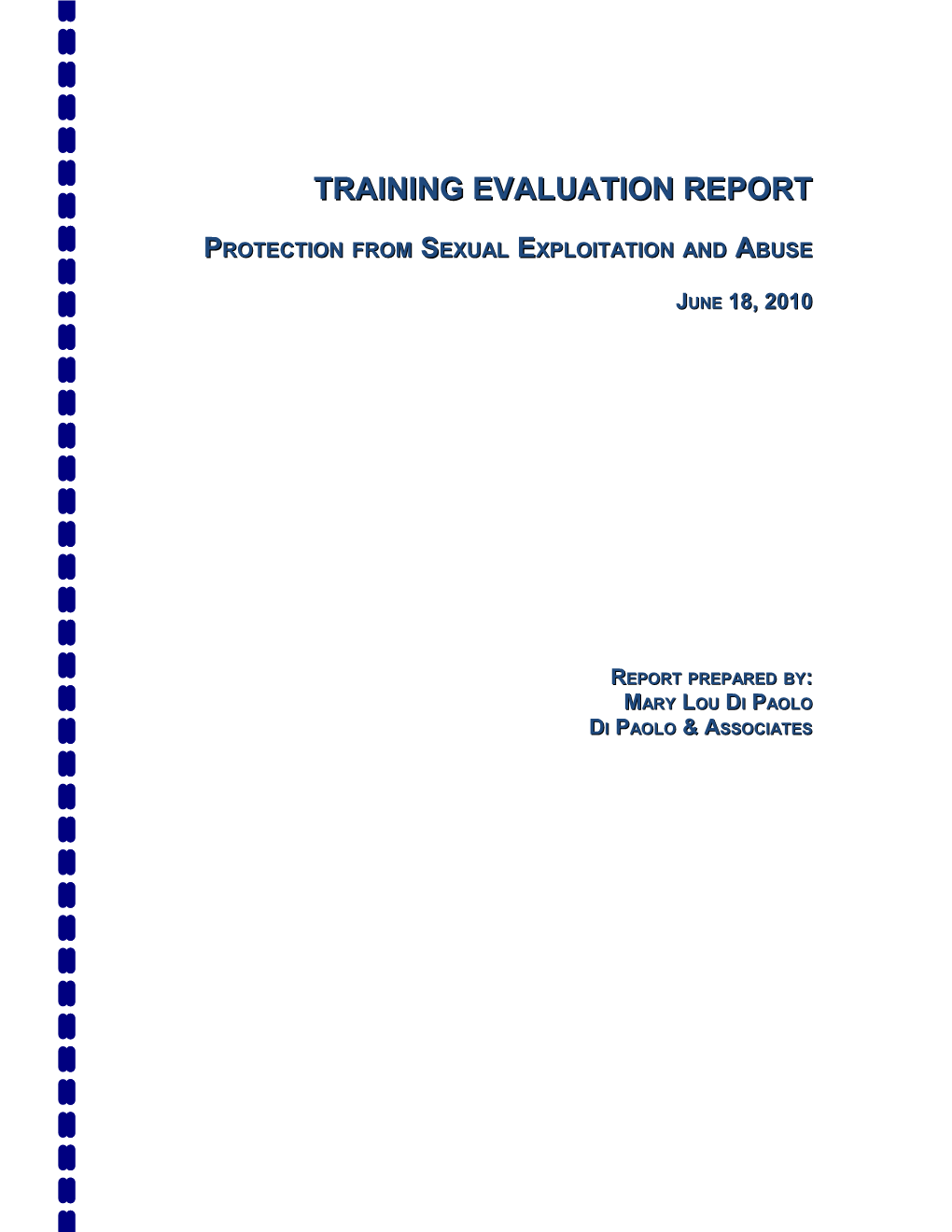 Summary Training Report