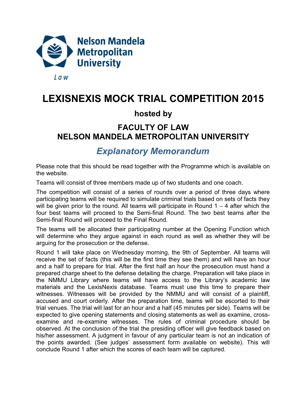 Lexisnexis Mock Trial Competition 2015