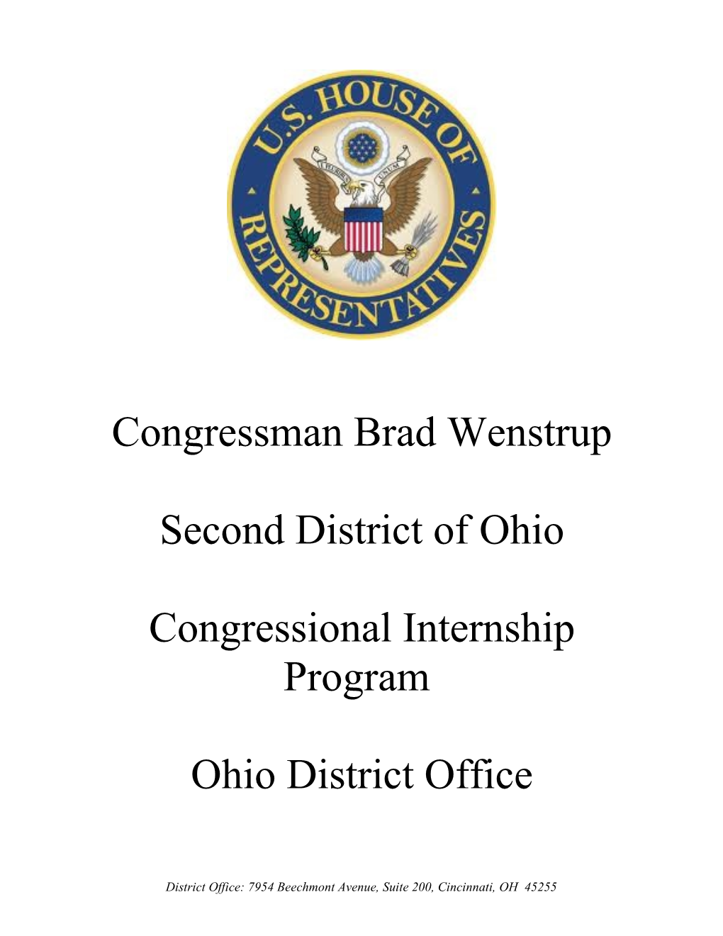 Congressional Internship Program District Office
