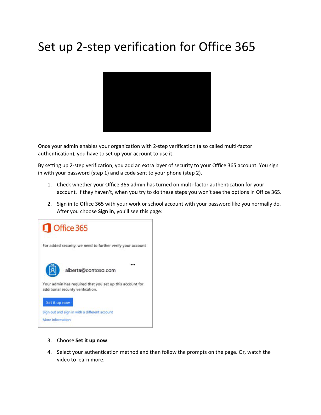 Set up 2-Step Verification for Office 365