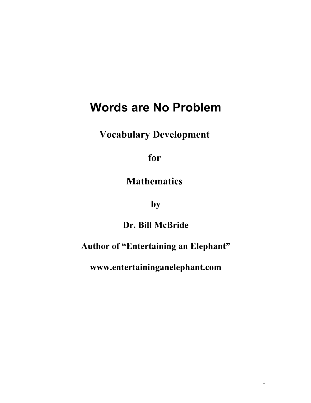 Words Are No Problem