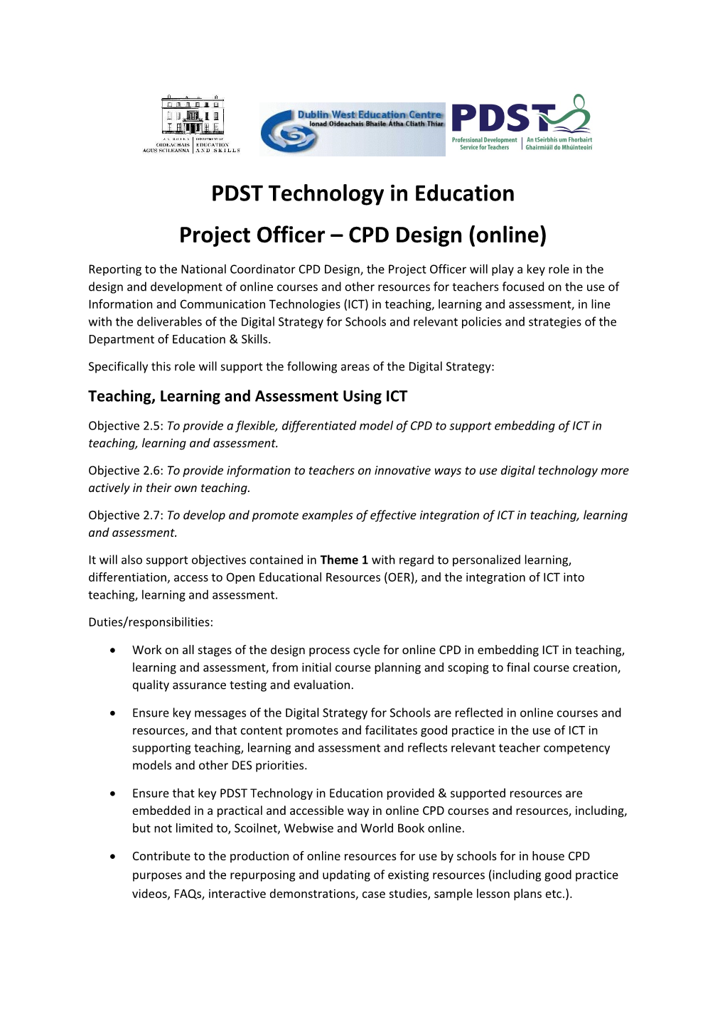 Gap Analysis- Posts PDST Technology in Education