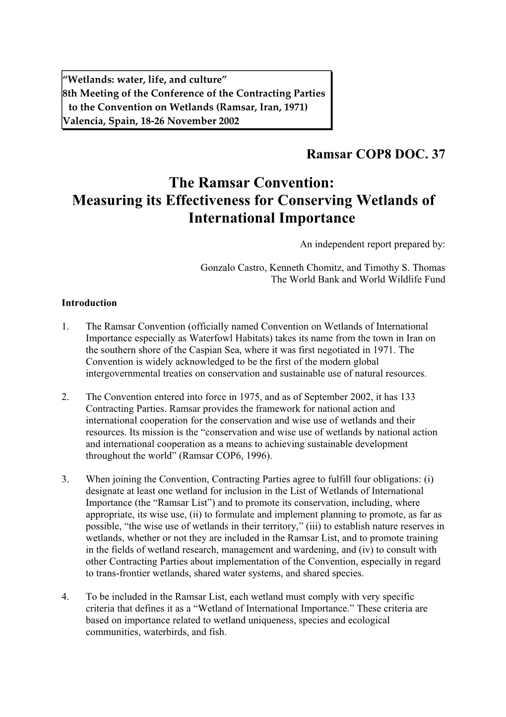 Ramsar COP8 DOC. 37, Page 1