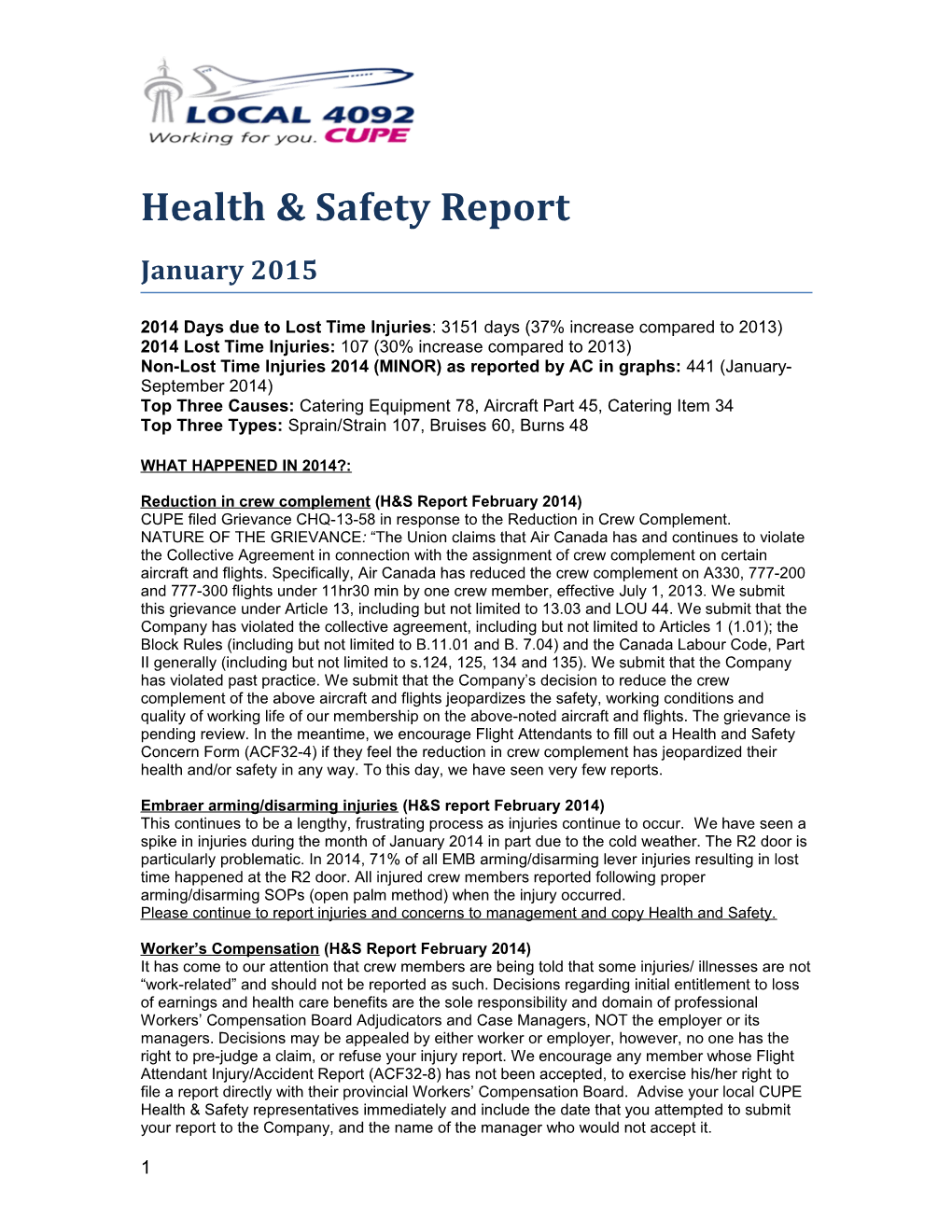 Health & Safety Report