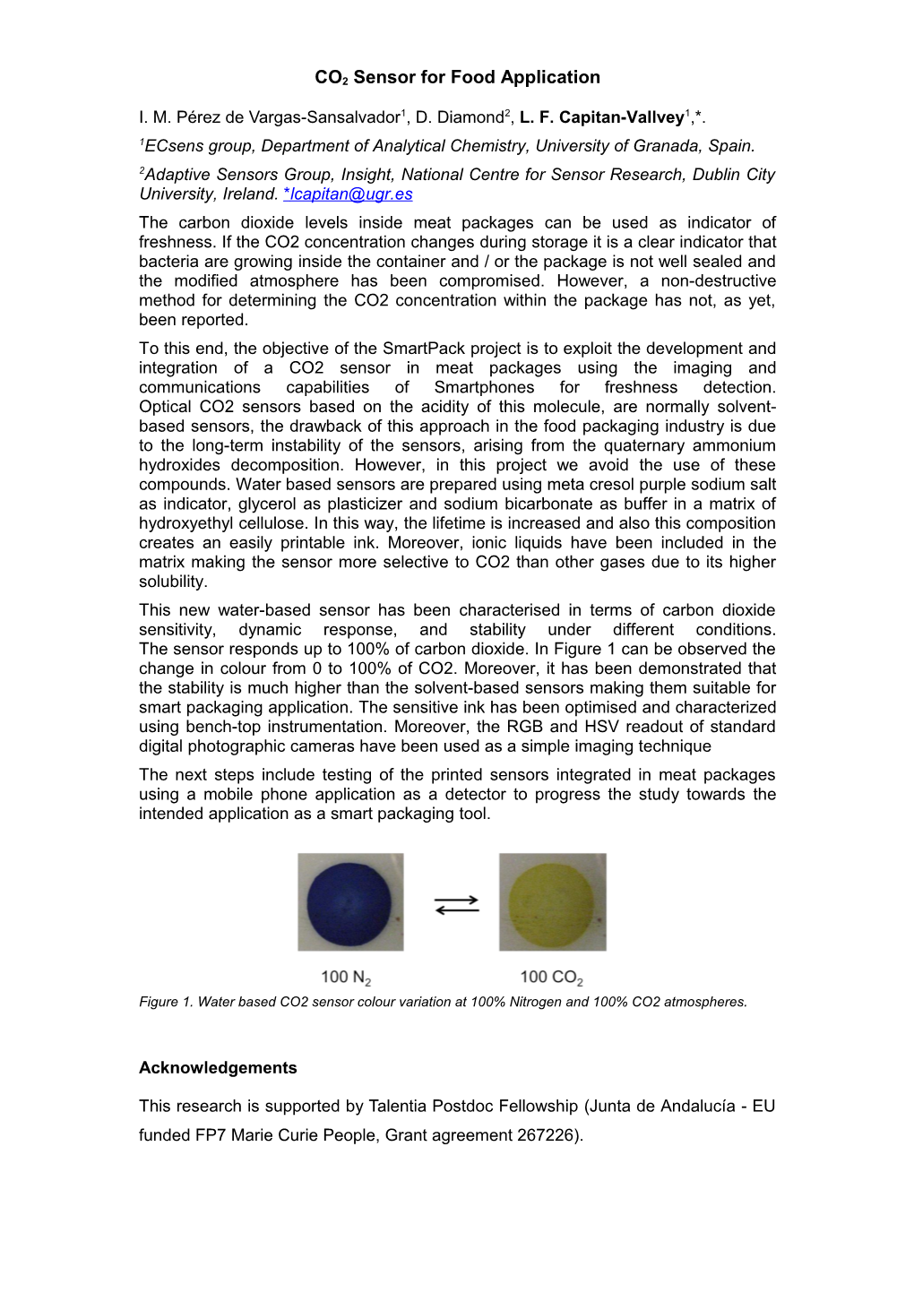 Co2sensor for Food Application