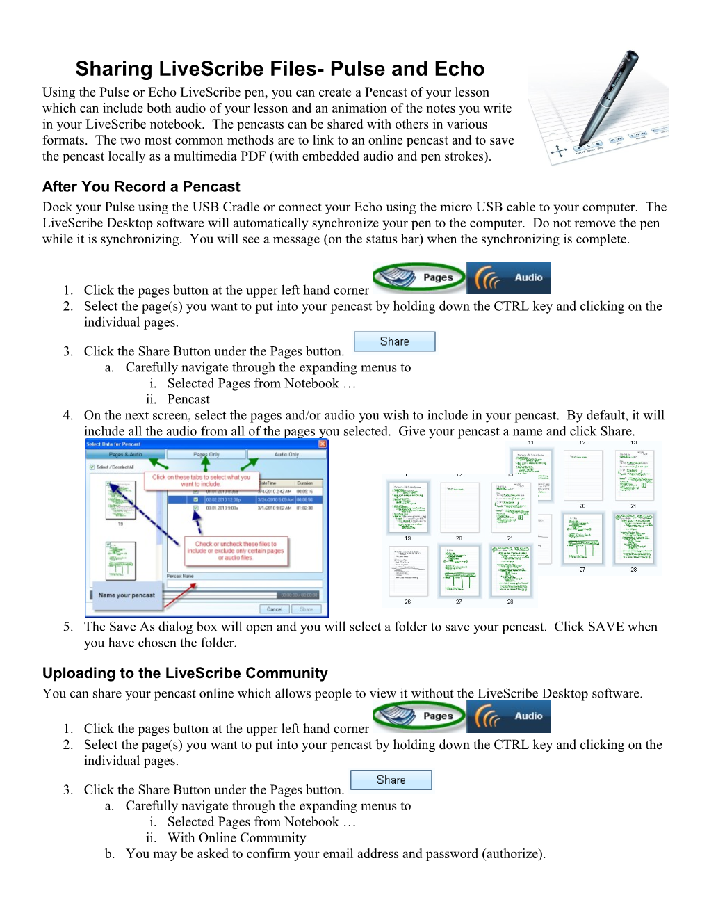 Pencasting with Livescribe