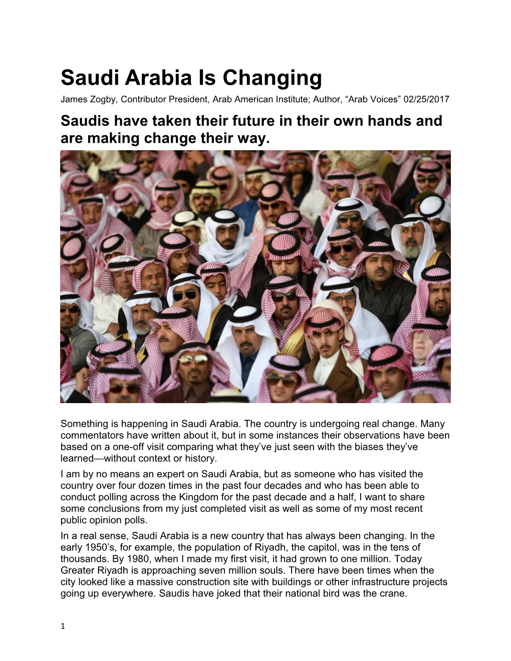 Saudi Arabia Is Changing