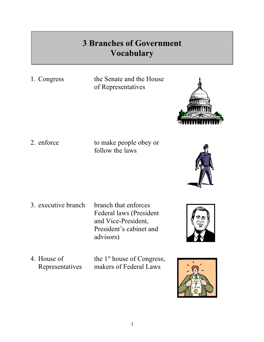 3 Branches of Government