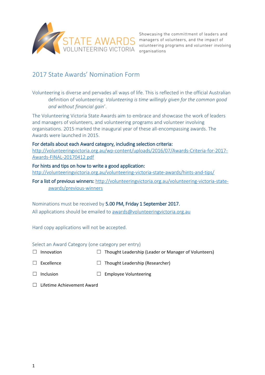 2017State Awards Nomination Form