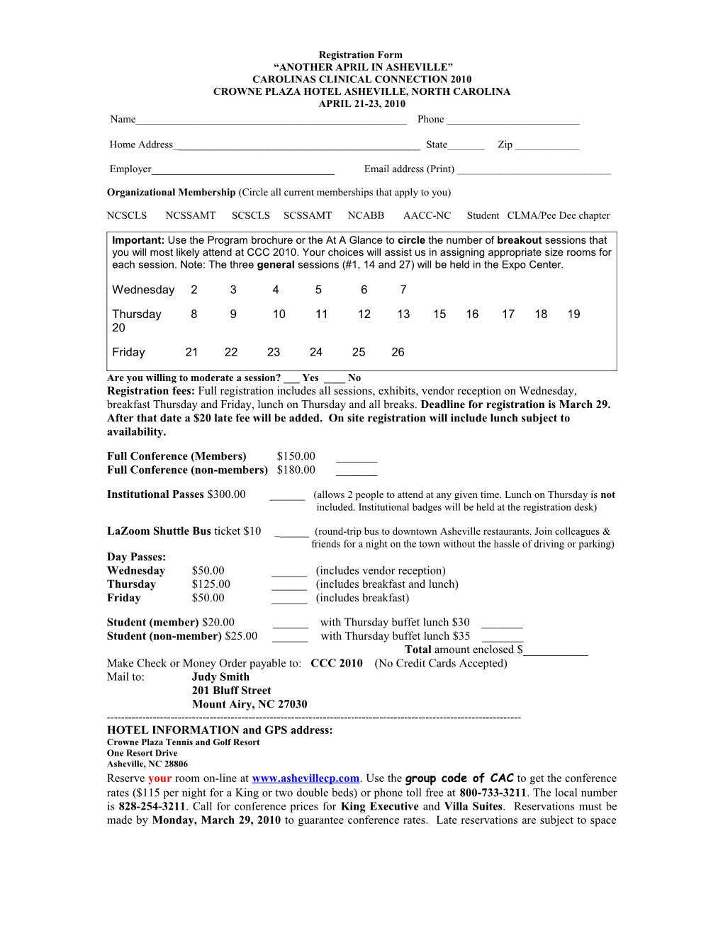 Registration Form For