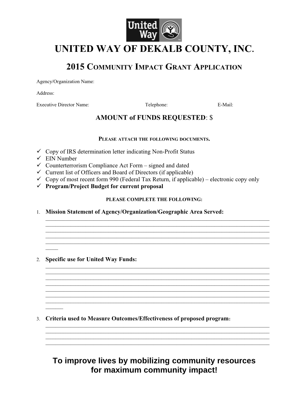 United Way of Dekalb County, Inc