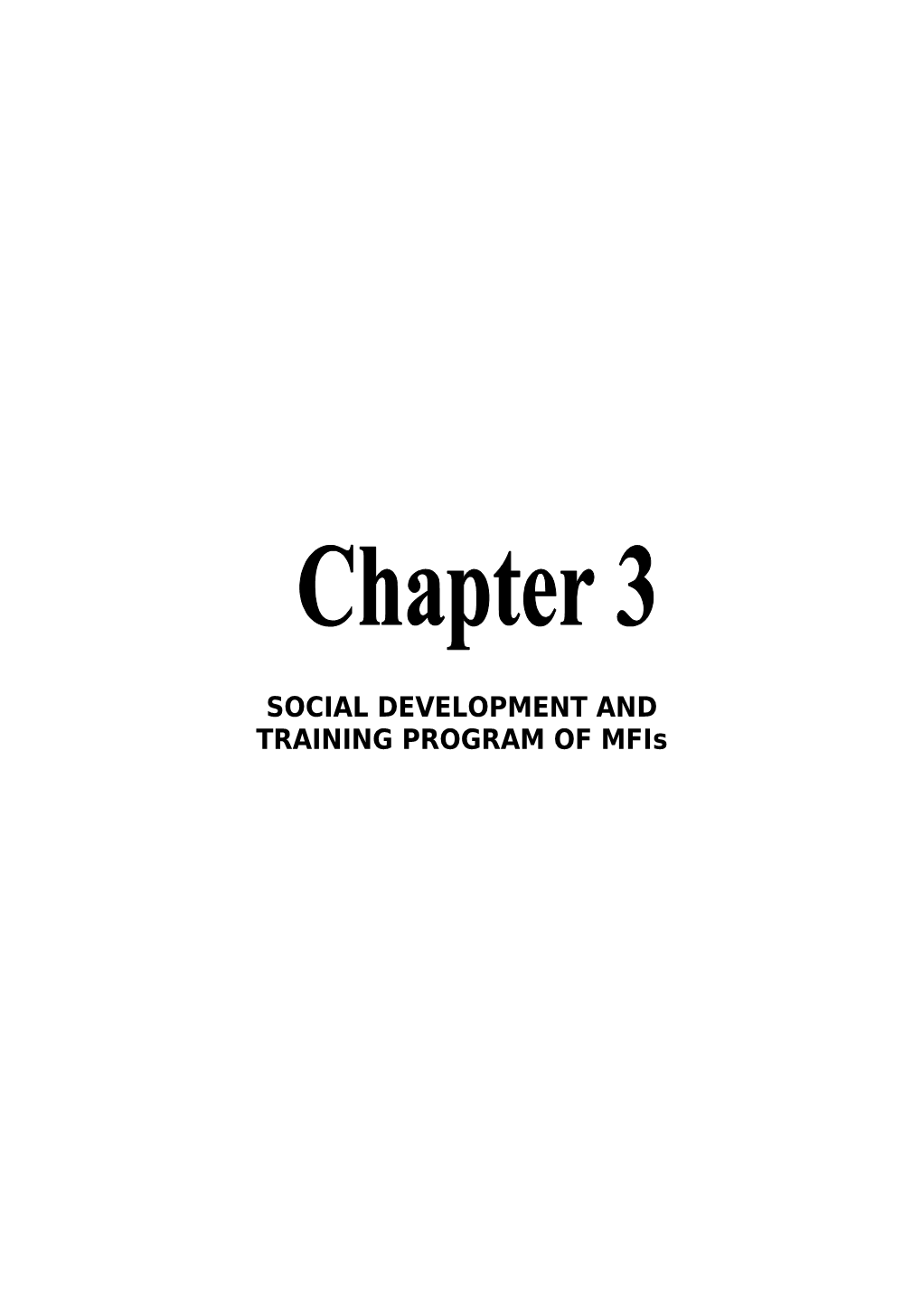 SOCIAL Development ANDTRAINING Program of Mfis