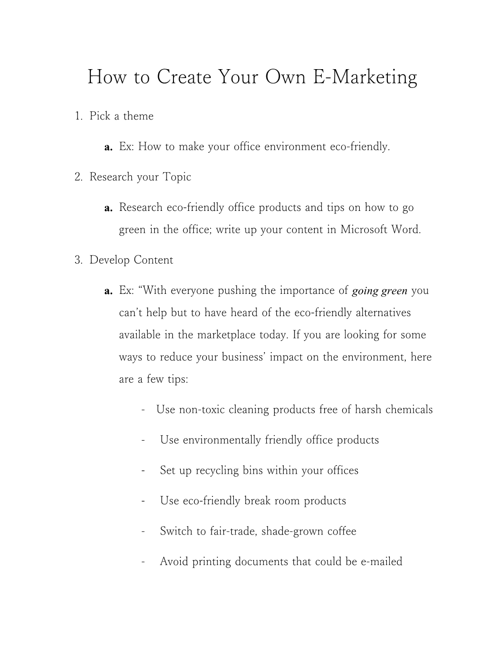 How to Create Your Own E-Marketing