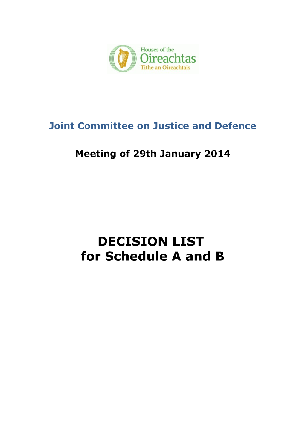Joint Committee on Justice and Defence