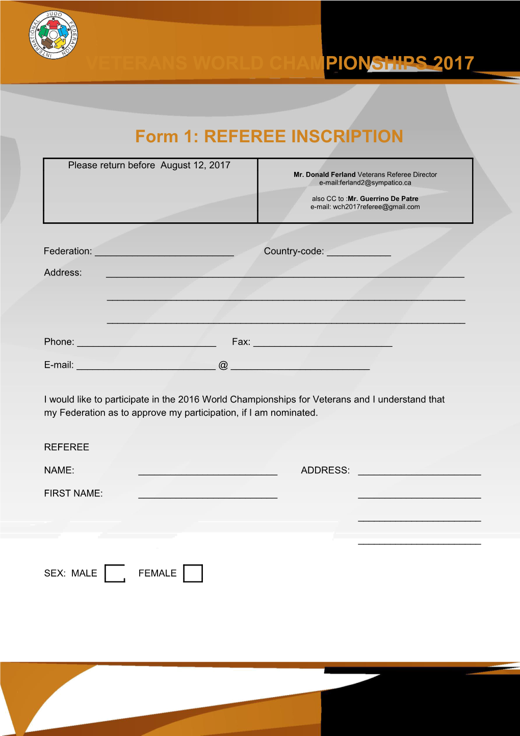 Form 1: REFEREE INSCRIPTION