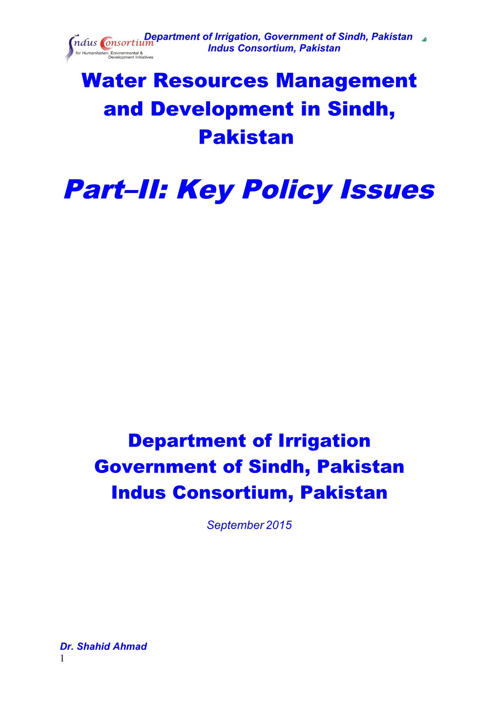 Department of Irrigation, Government of Sindh, Pakistan