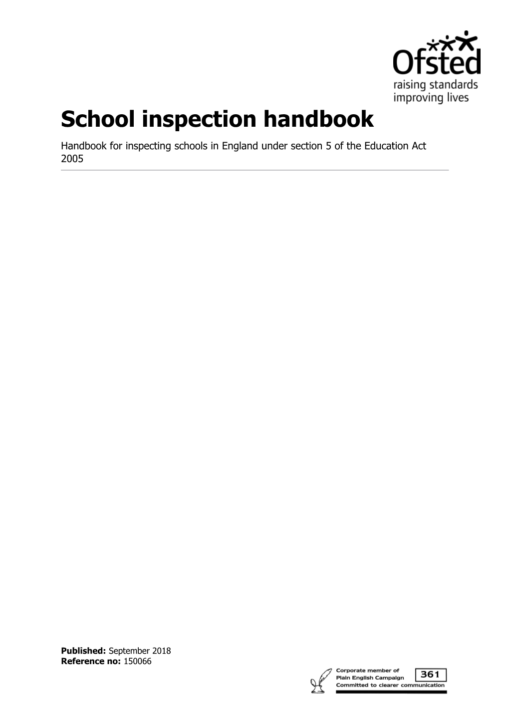 Ofsted: School Inspection Handbook (Section 5)