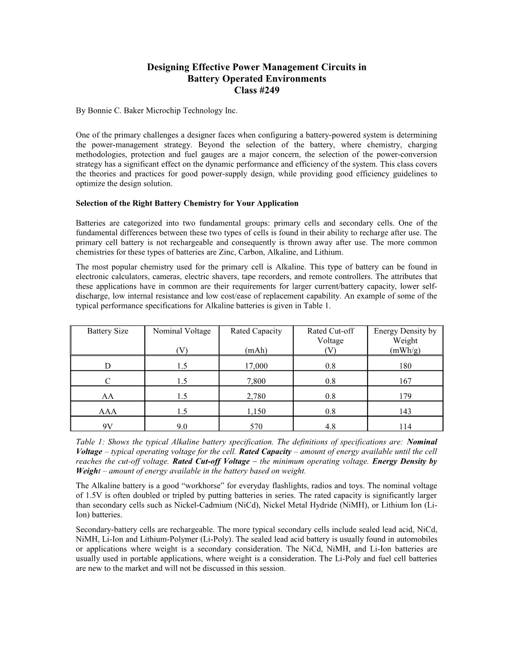 Title: Designing Effective Power Management Circuits in Battery Operated Environments