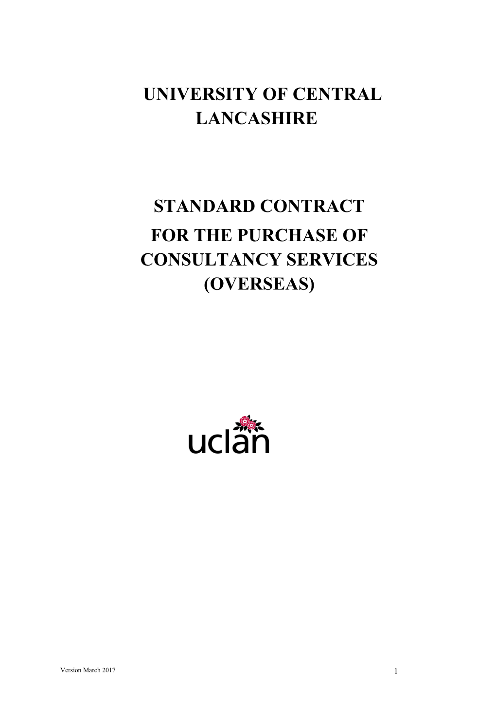 Conditions of Contract for the Provision of Consultancy for Overseas Suppliers Only