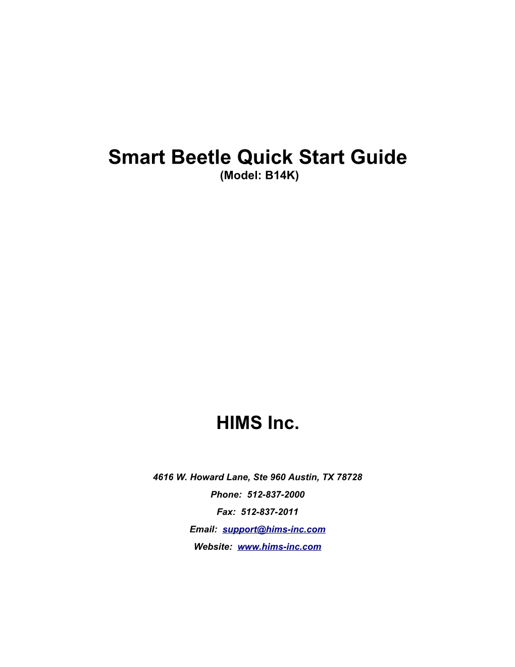 Smart Beetle Quick Start Guide