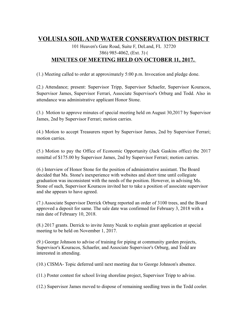 Volusia Soil and Water Conservation District