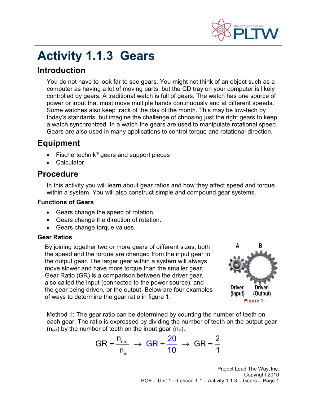 Functions of Gears