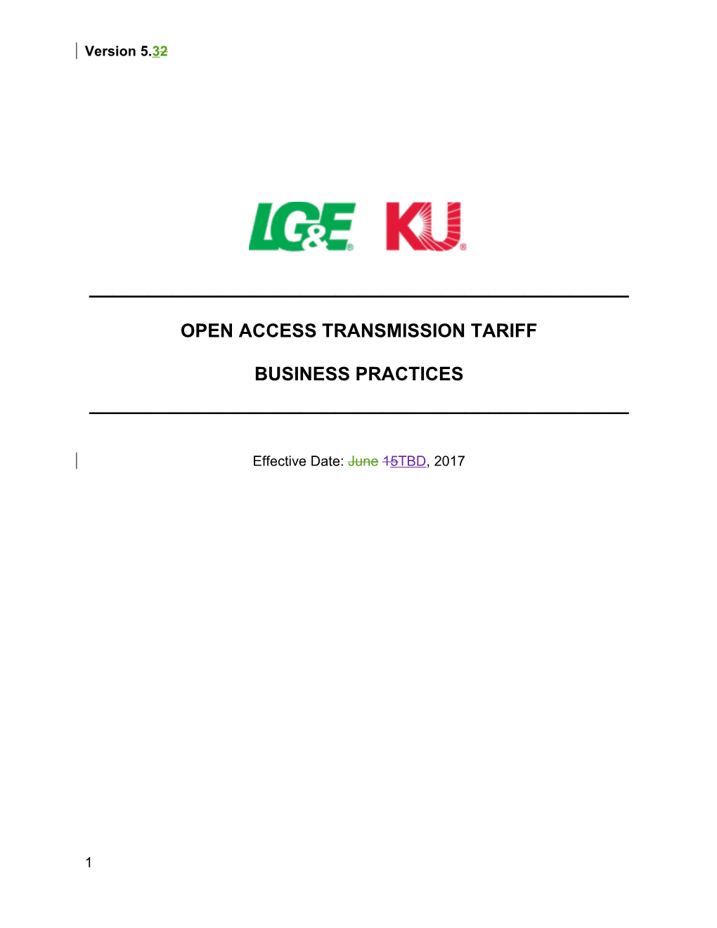 Open Access Transmission Tariff