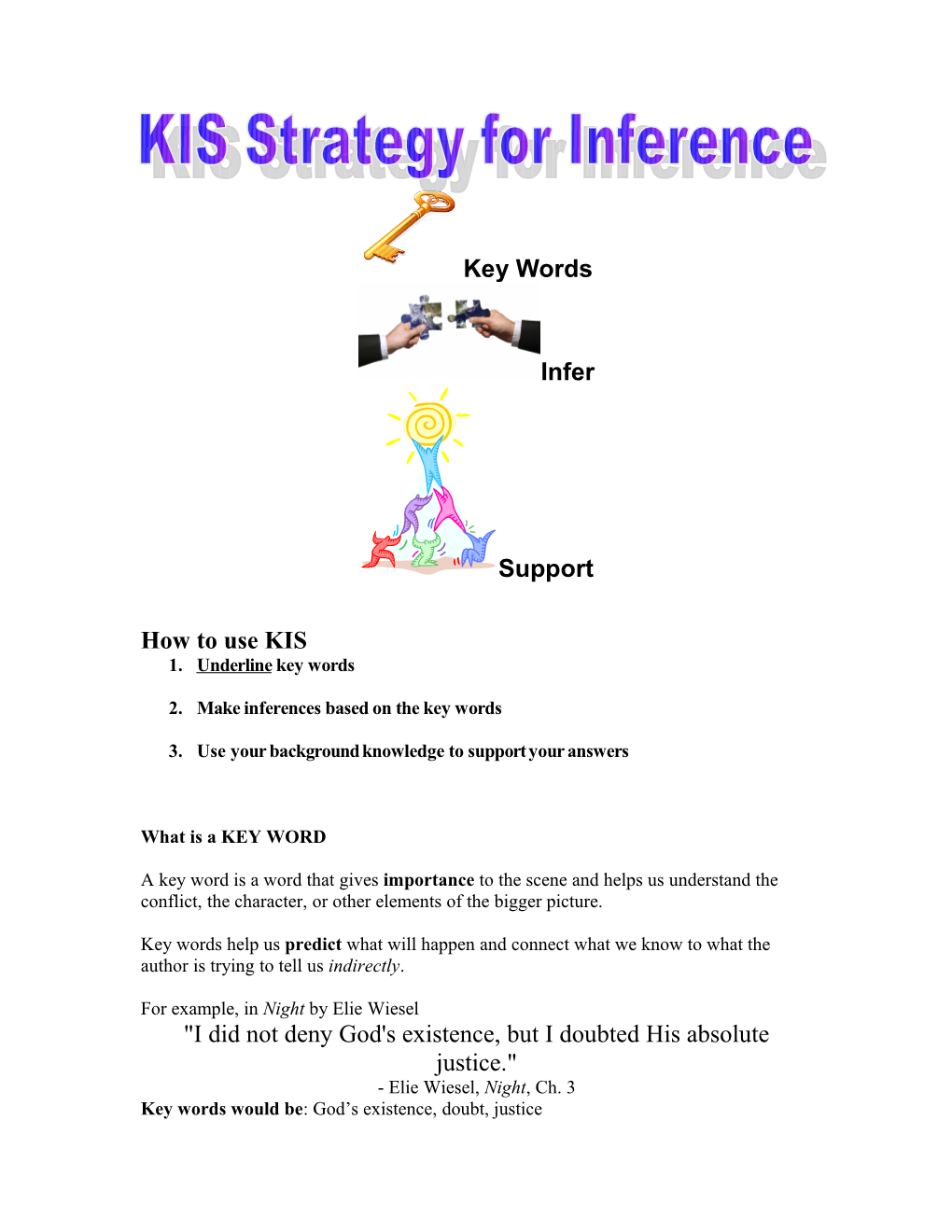 KIS Strategy for Inference