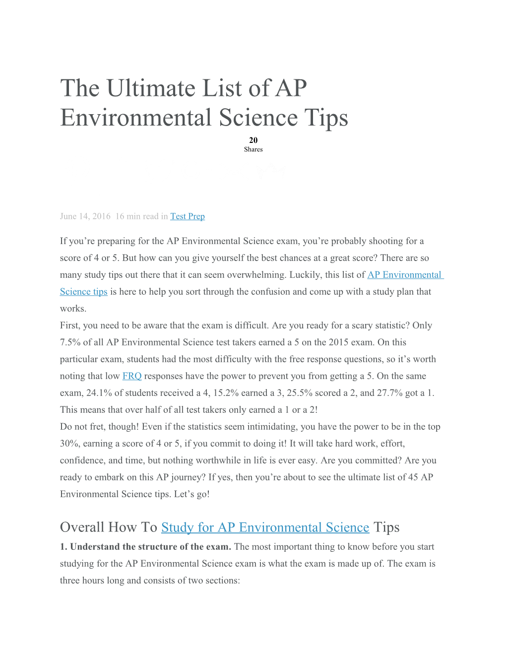 The Ultimate List of AP Environmental Science Tips