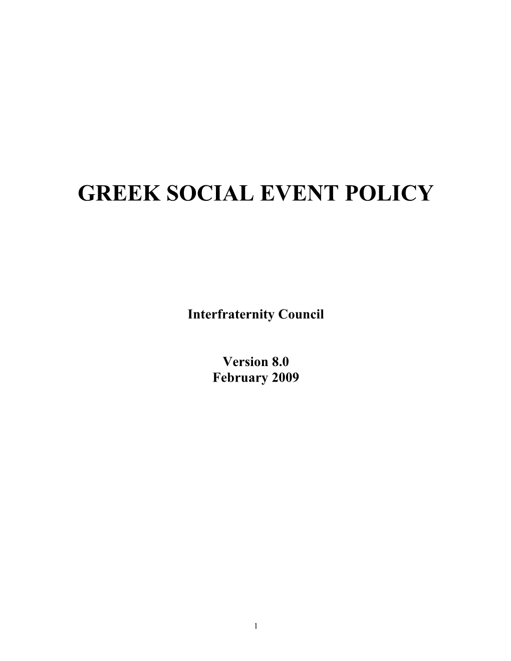 Greek Social Event Policy