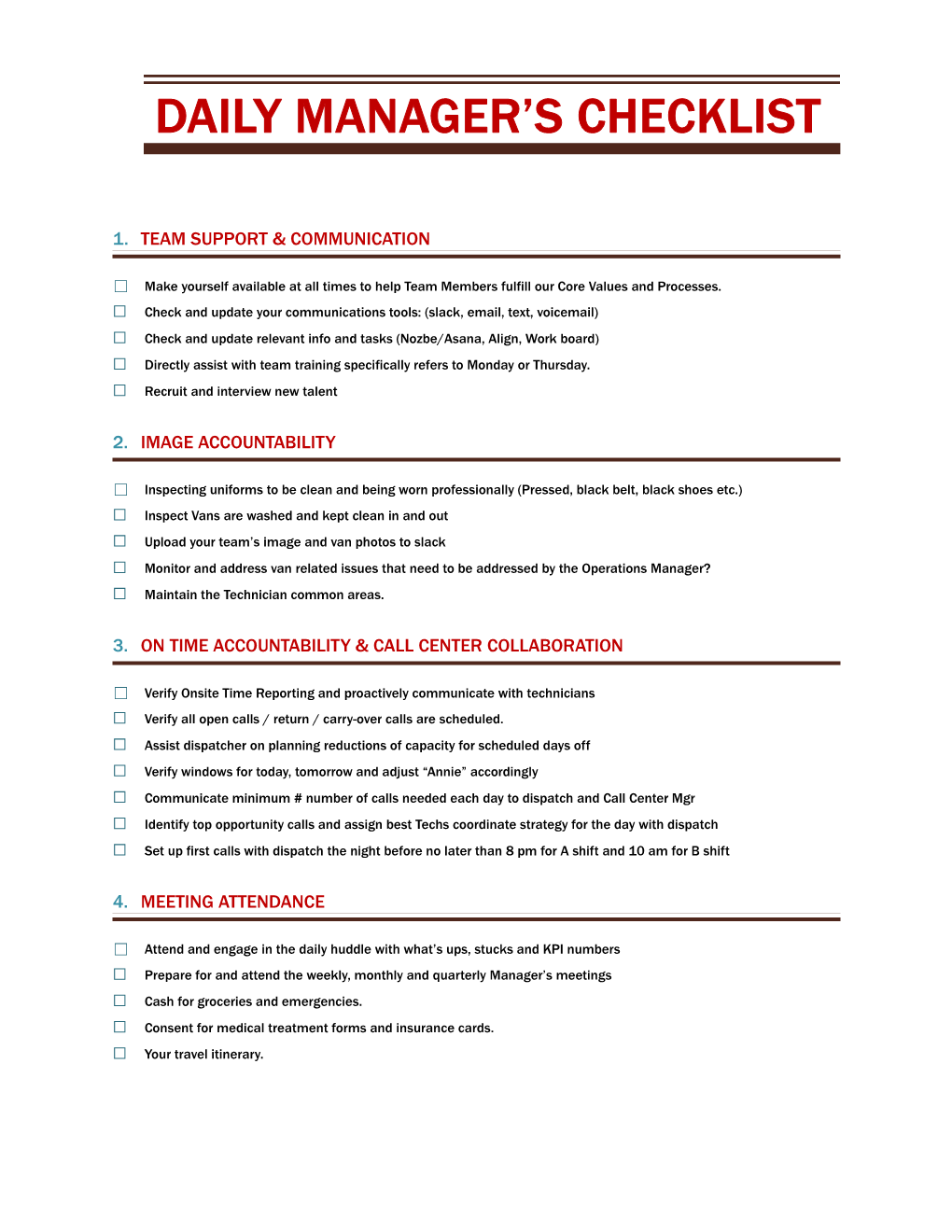 3.On Time Accountability & Call Center Collaboration