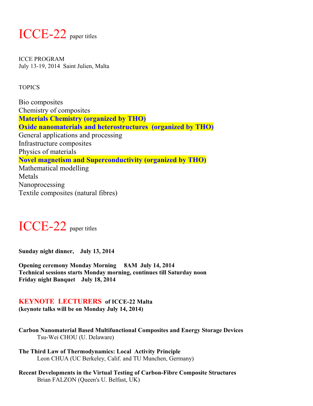 ICCE-22 Paper Titles