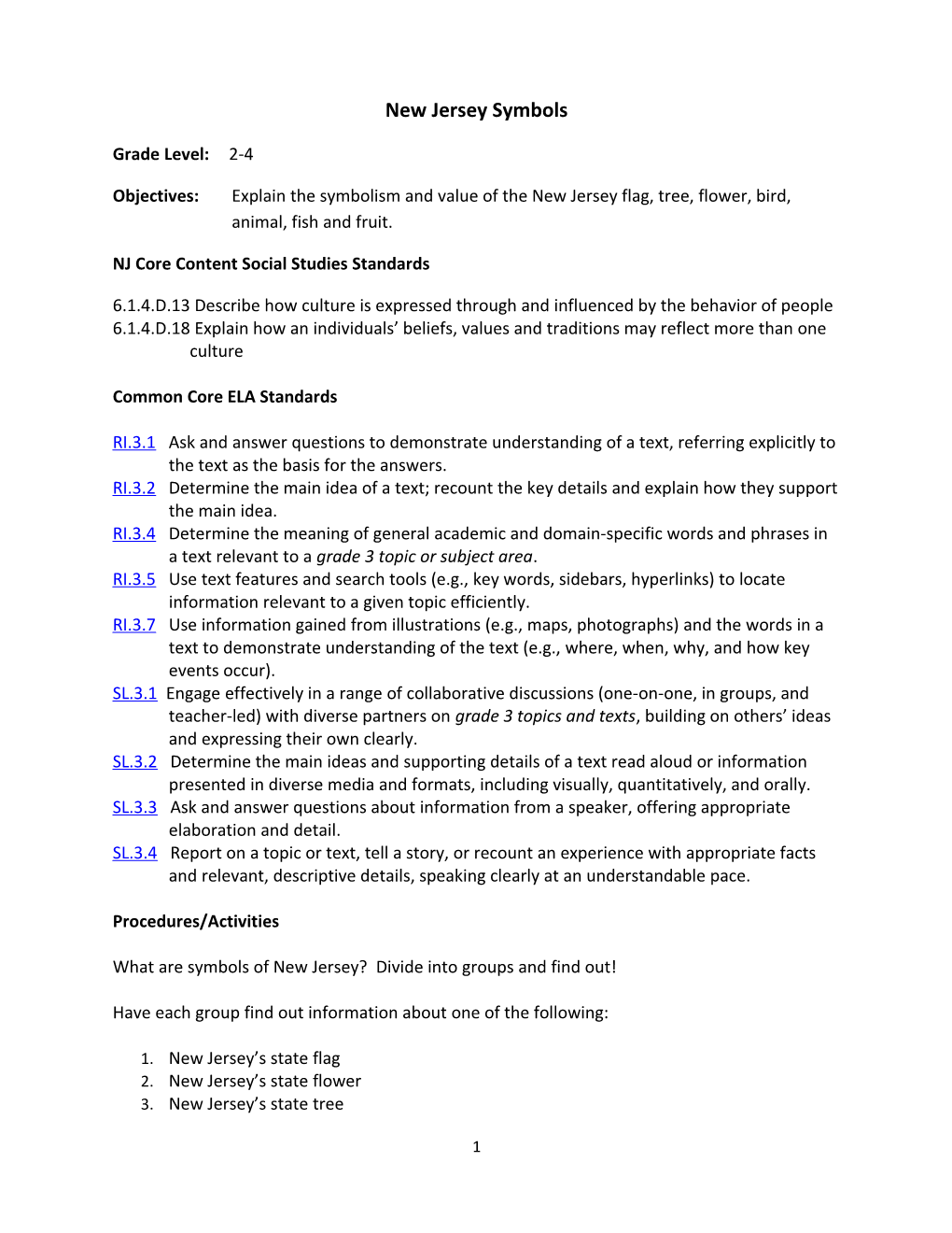 NJ Core Content Social Studies Standards