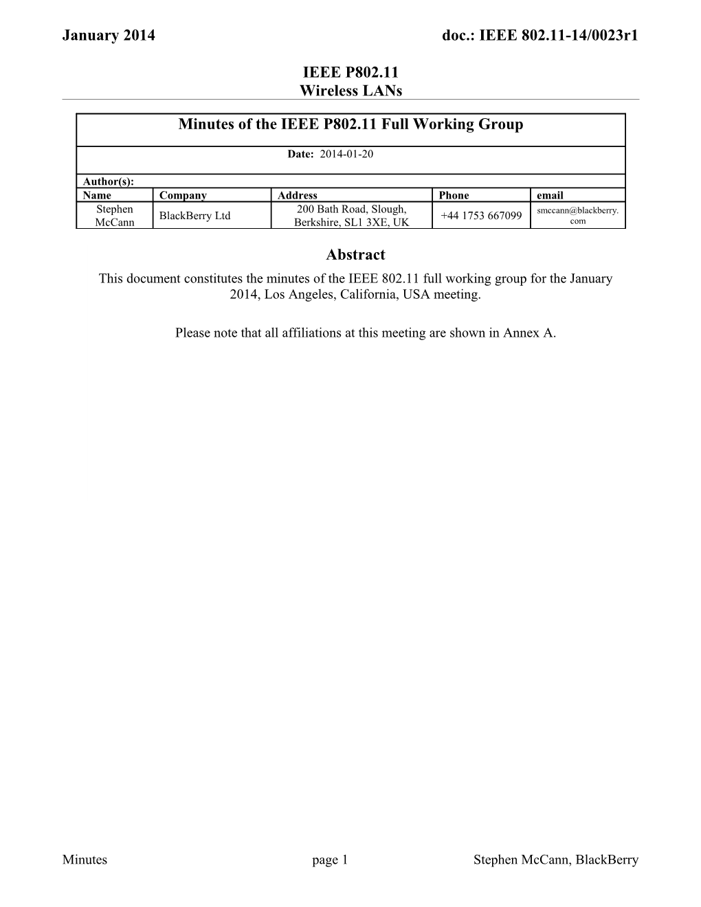 IEEE 802.11 Interim Meeting Session #143