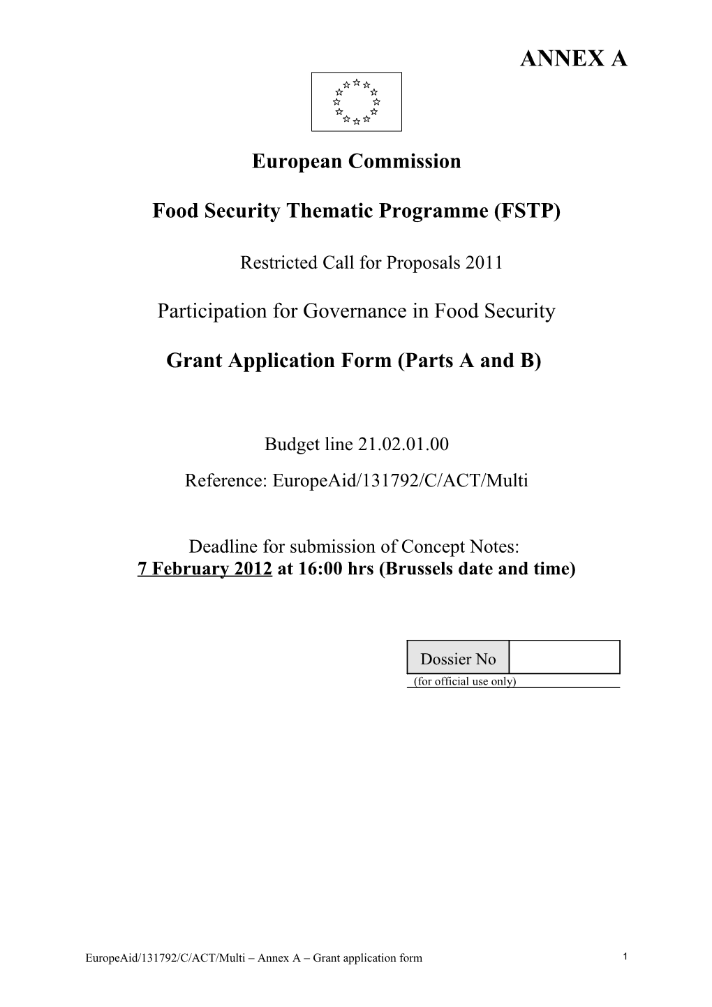 Food Security Thematic Programme (FSTP)