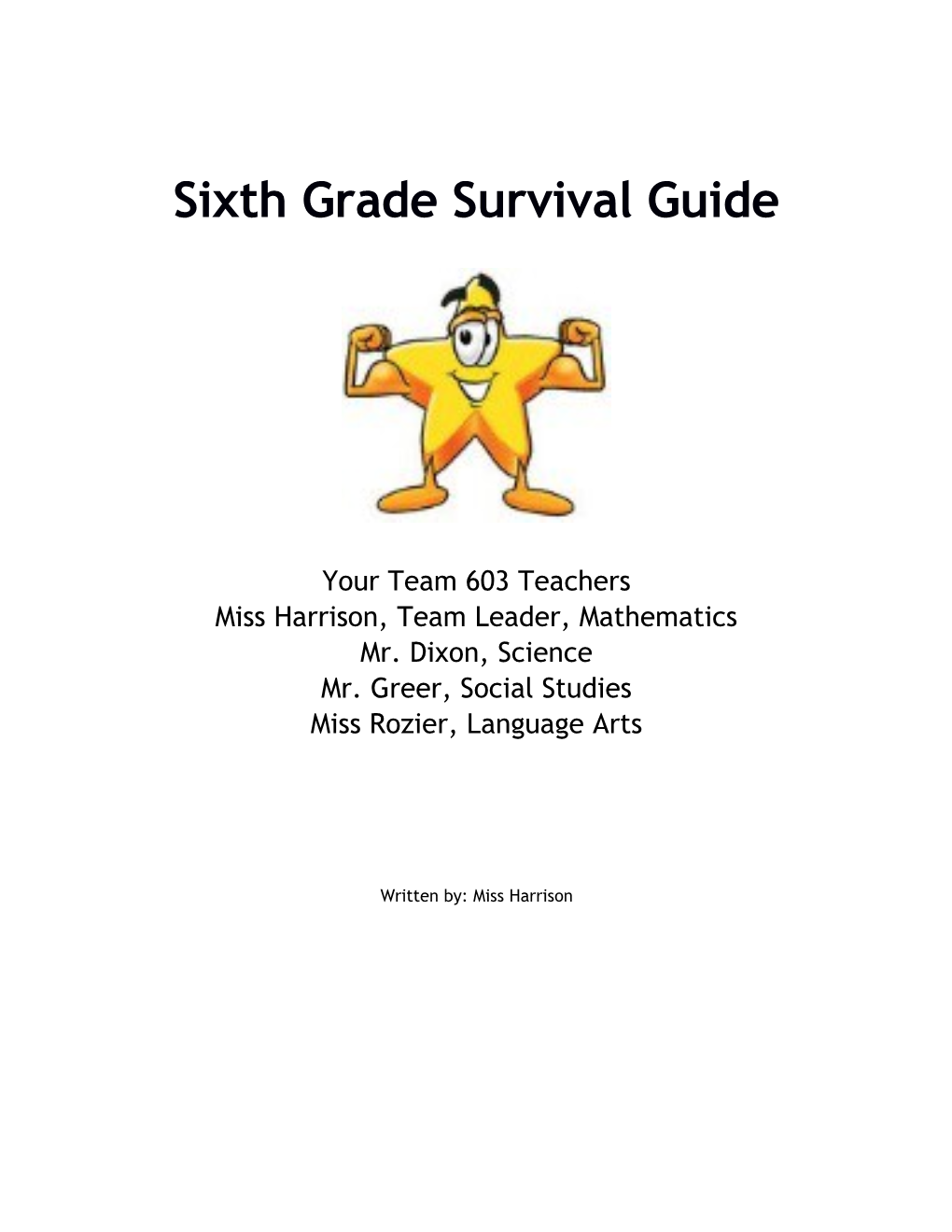 Sixth Grade Survival Guide