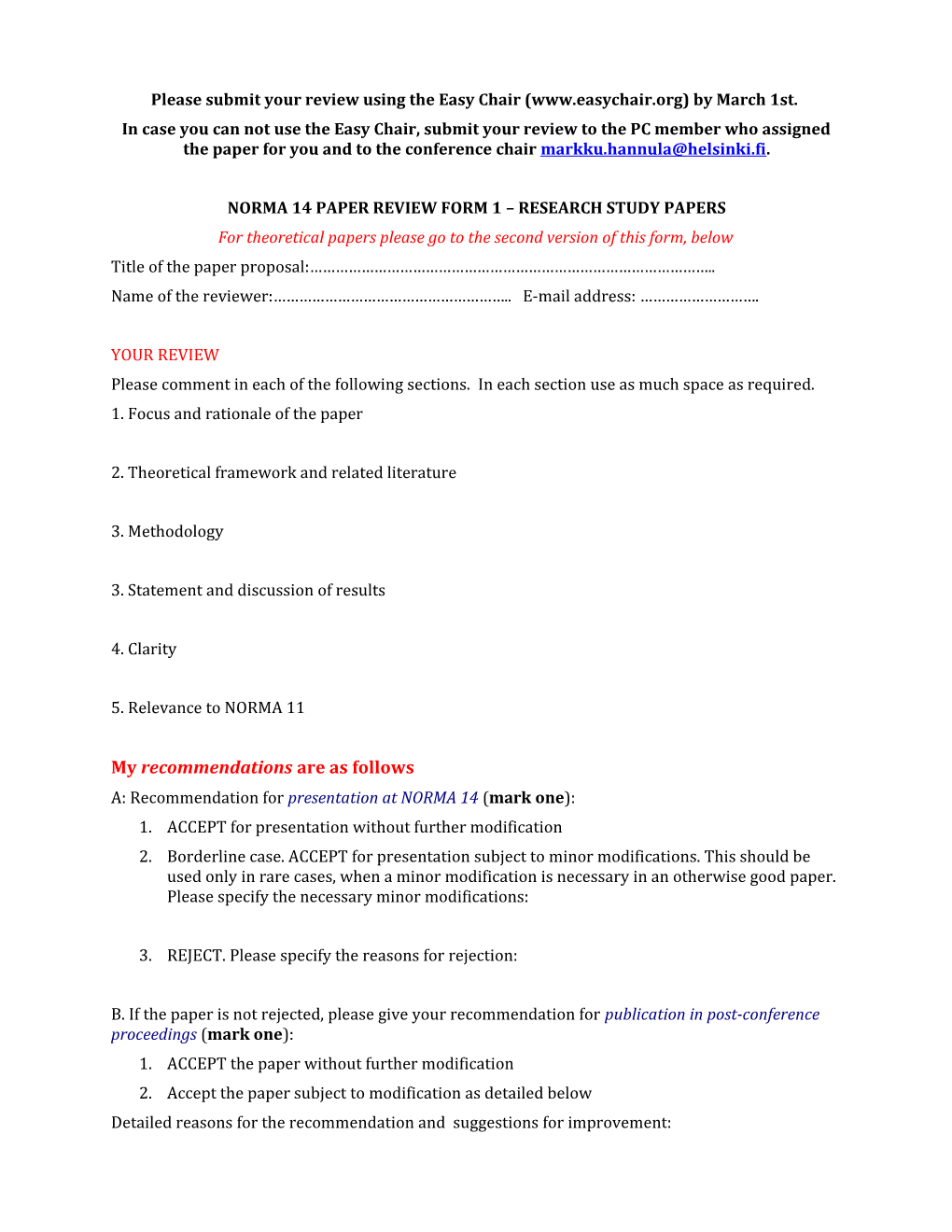 Norma 14 Paper Review Form 1 Research Study Papers
