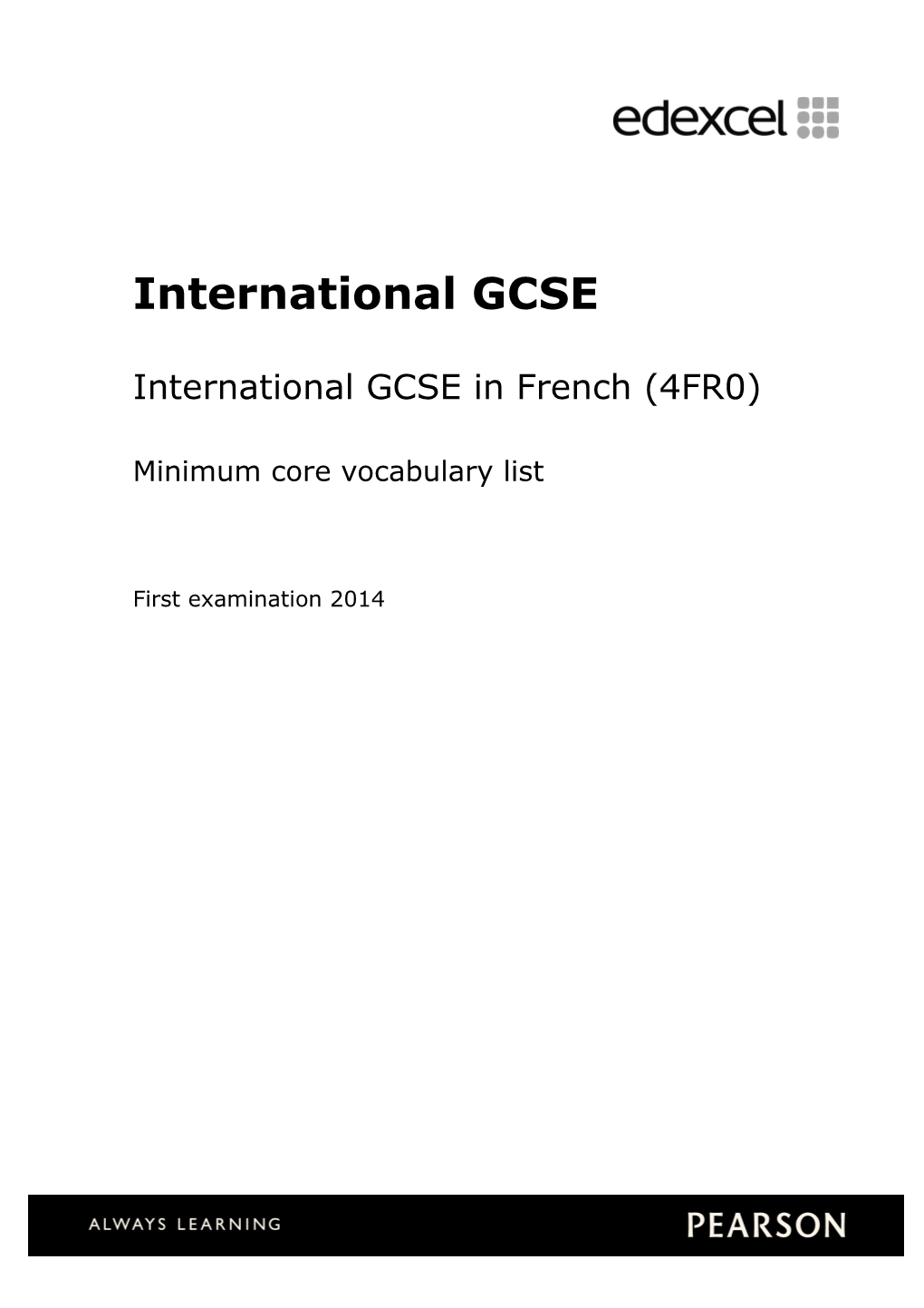 Minimum Core Vocabulary List